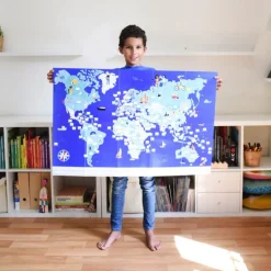 Poster géant avec stickers "les drapeaux"