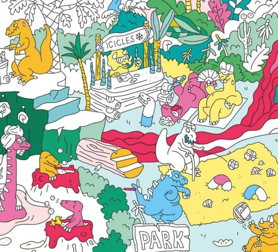 Poster géant Dinos à colorier