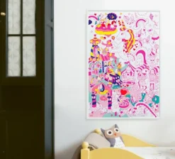 Poster géant Licorne à colorier