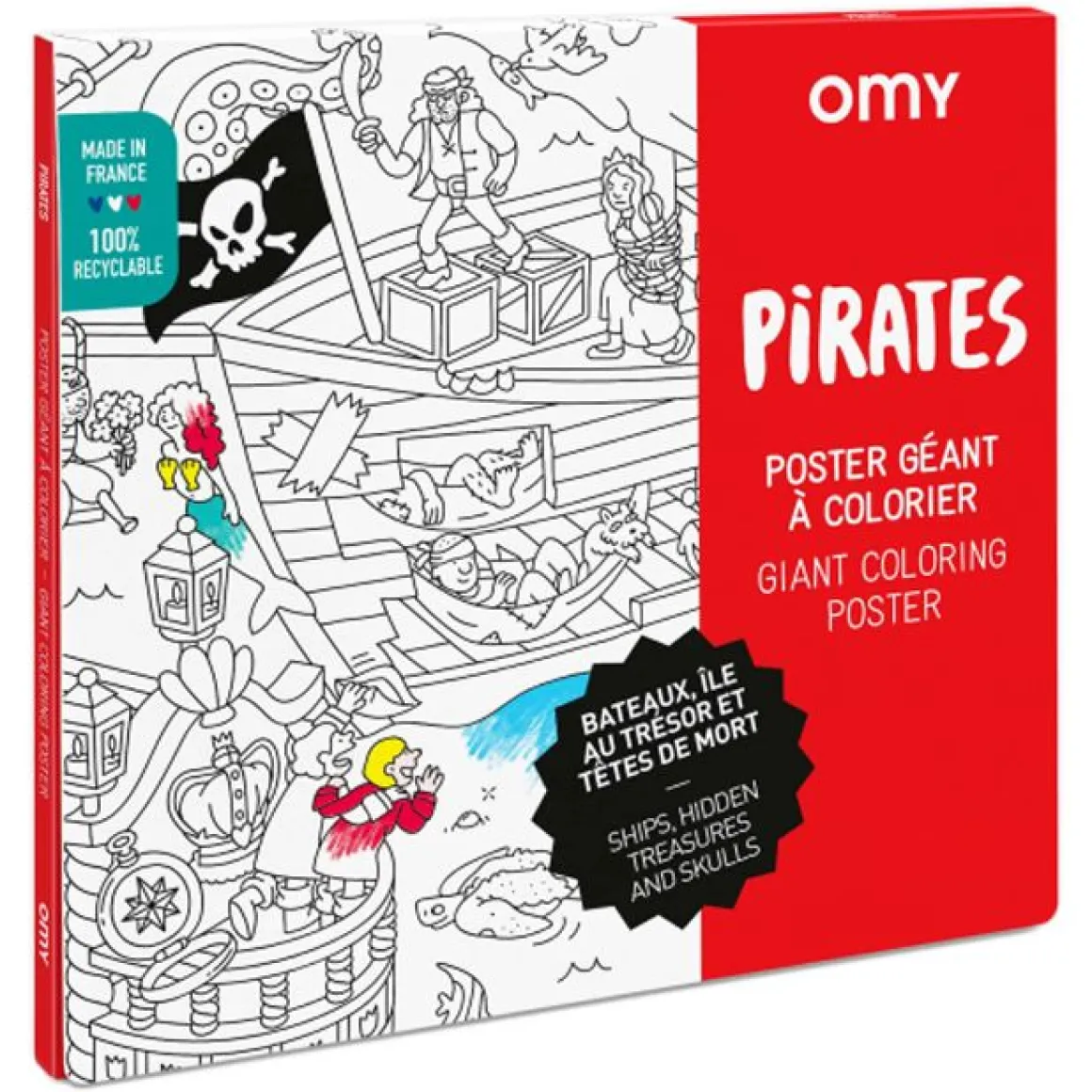Poster géant Pirates à colorier