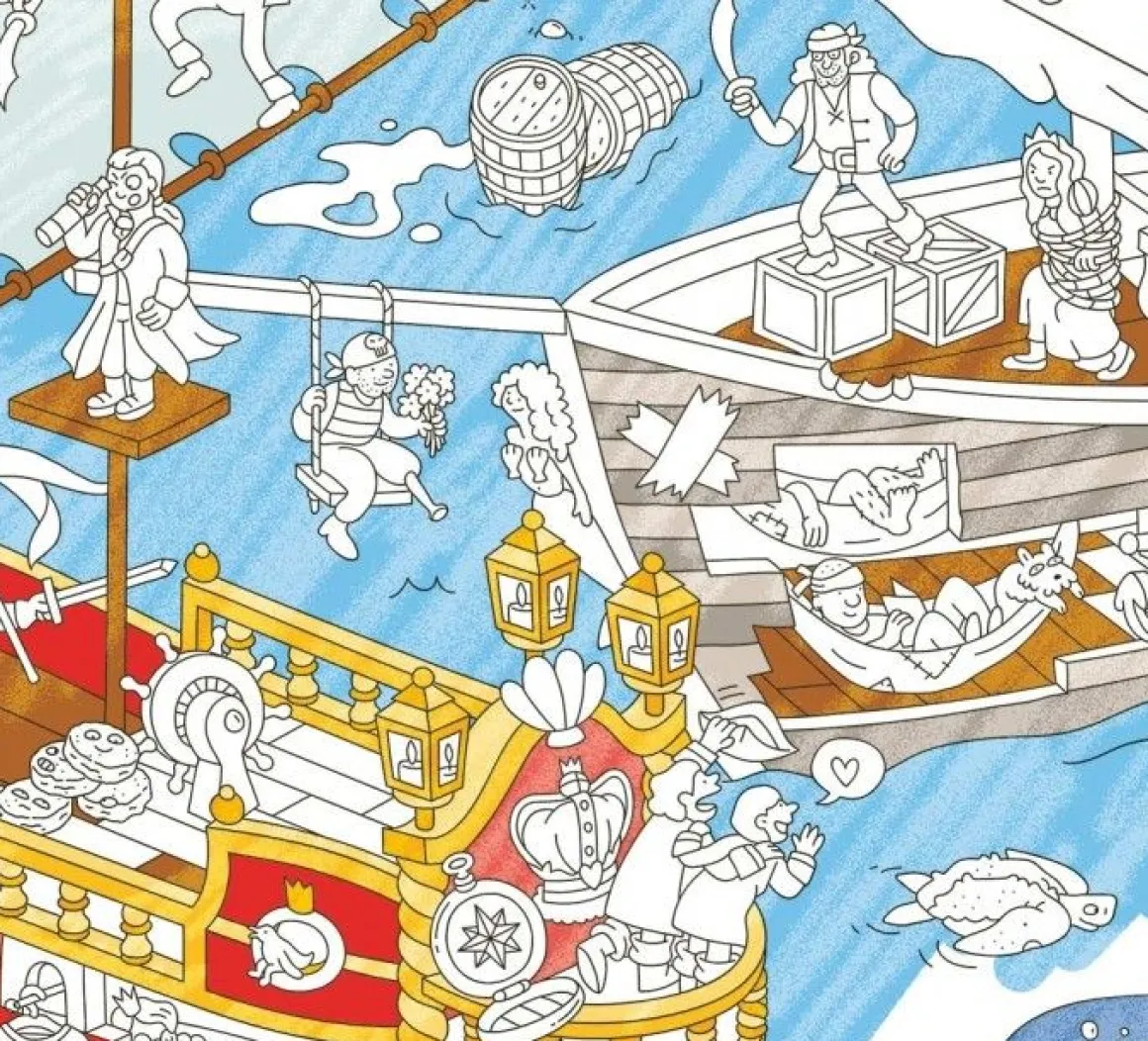Poster géant Pirates à colorier