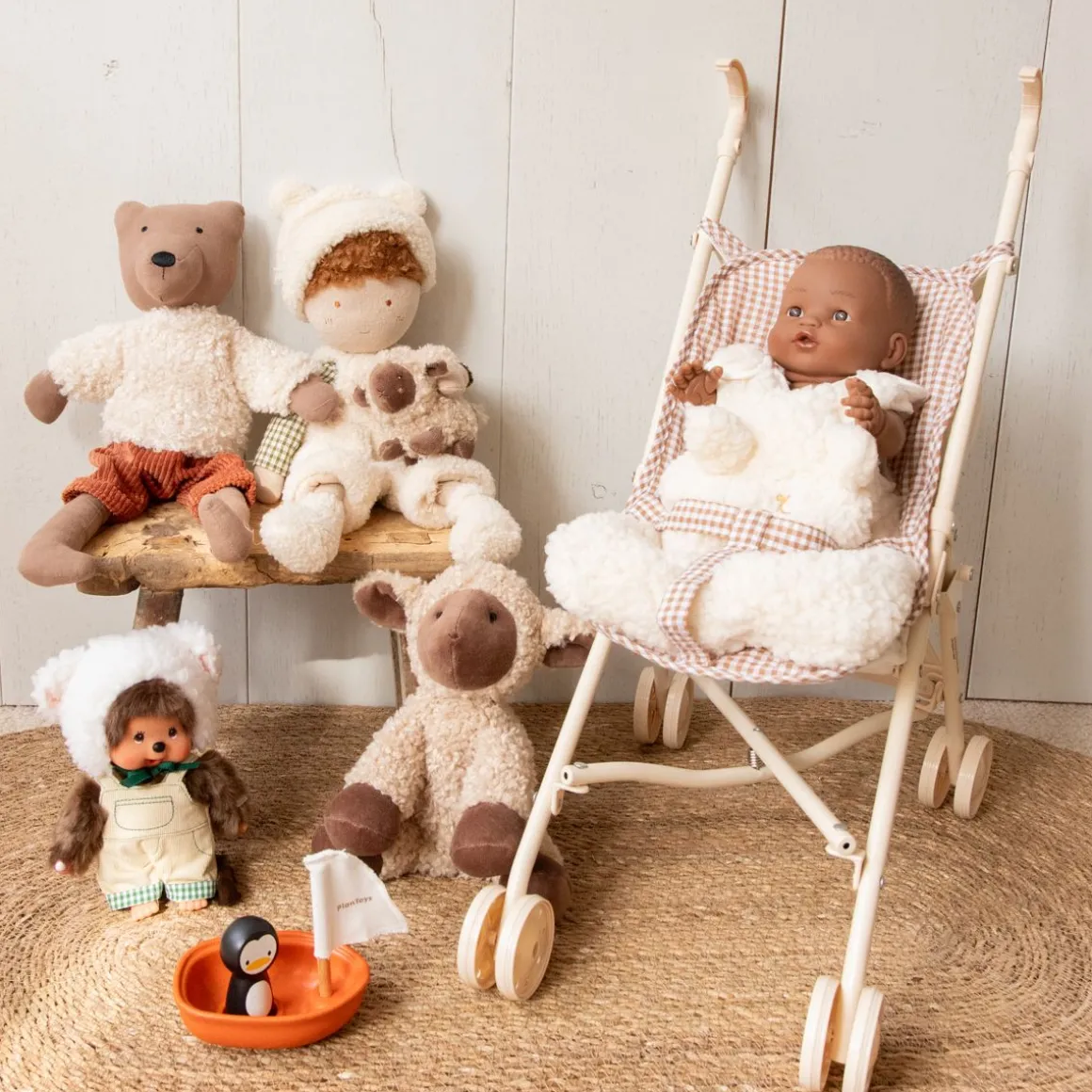 Poupée en tissu berger mouton