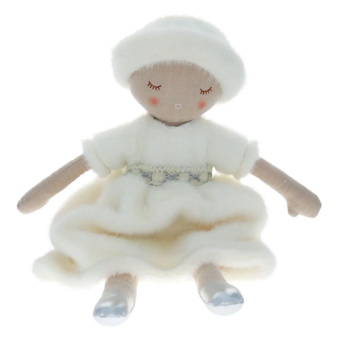 Poupée en tissu fourrure blanche Anushka