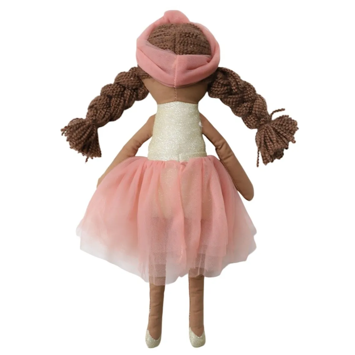 Poupée en tissu Jeanne en tutu rose et doré