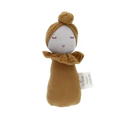 Poupée hochet culbuto Chignon moutarde