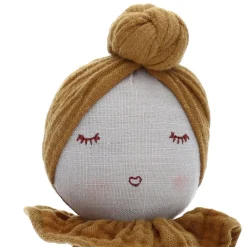 Poupée hochet culbuto Chignon moutarde
