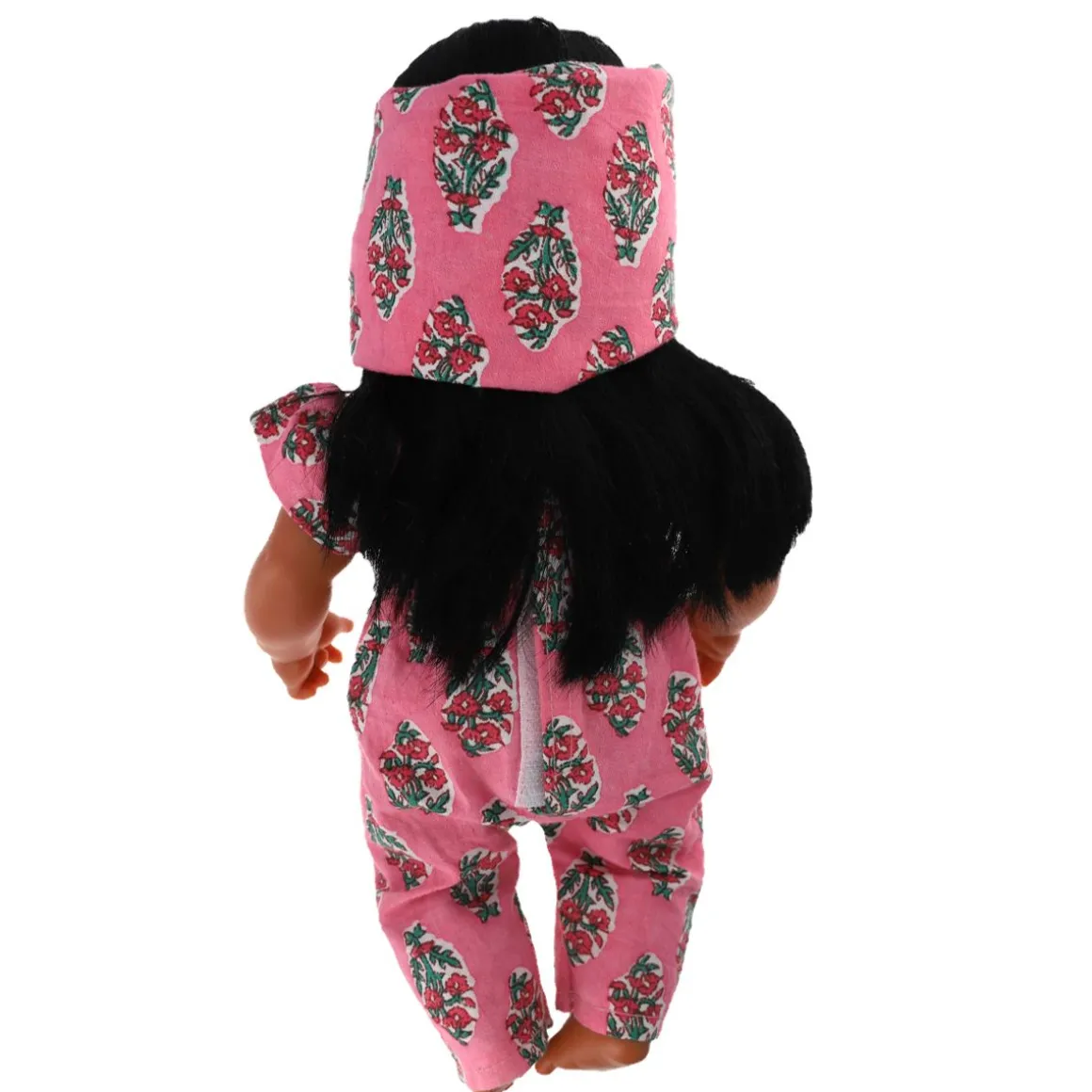 Poupée Pia combinaison Blockprint rose