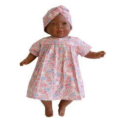 Poupée Rosie robe fleurie bleu et rose