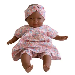 Poupée Rosie robe fleurie bleu et rose