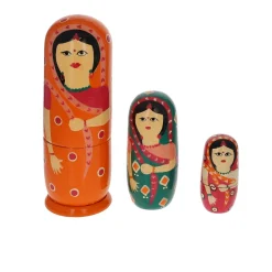 Poupées gigognes indiennes 5 pièces - Mariage Indien