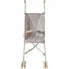 Poussette poupée vichy beige marron