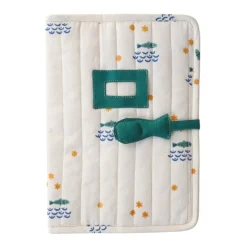 Protège carnet de santé écru poissons - Ma bonne étoile