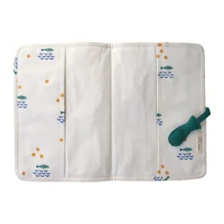 Protège carnet de santé écru poissons - Ma bonne étoile