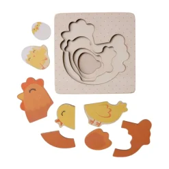 Puzzle évolutif en bois cycle de vie - La petite poule rousse