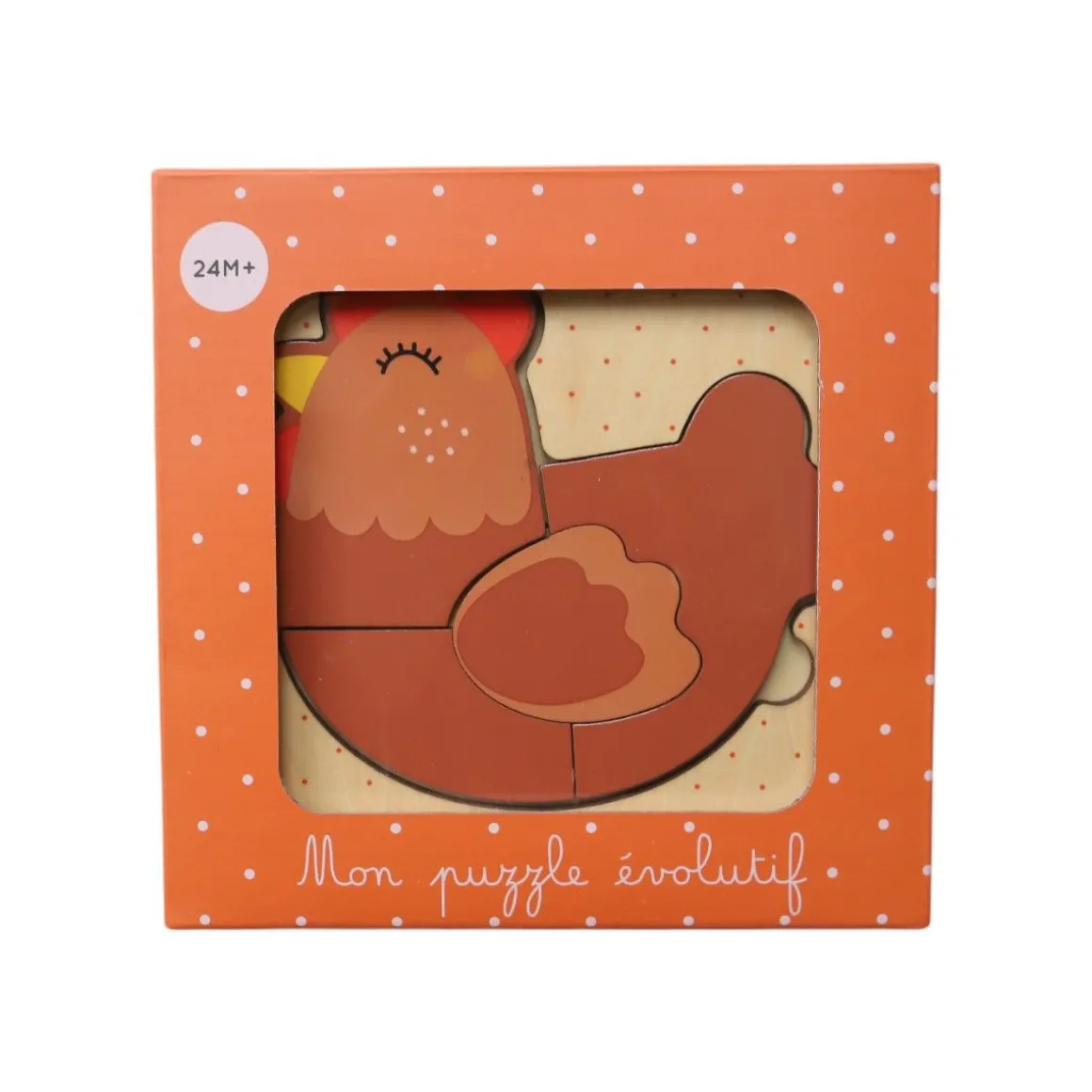 Puzzle évolutif en bois cycle de vie - La petite poule rousse