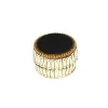 Rond de serviette à facettes dorées