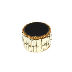 Rond de serviette à facettes dorées