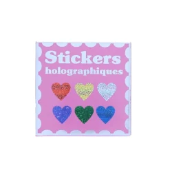 Rouleau de stickers cœurs holographiques