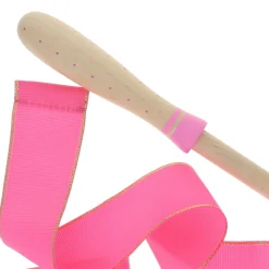 Ruban de gymnaste rose en bois