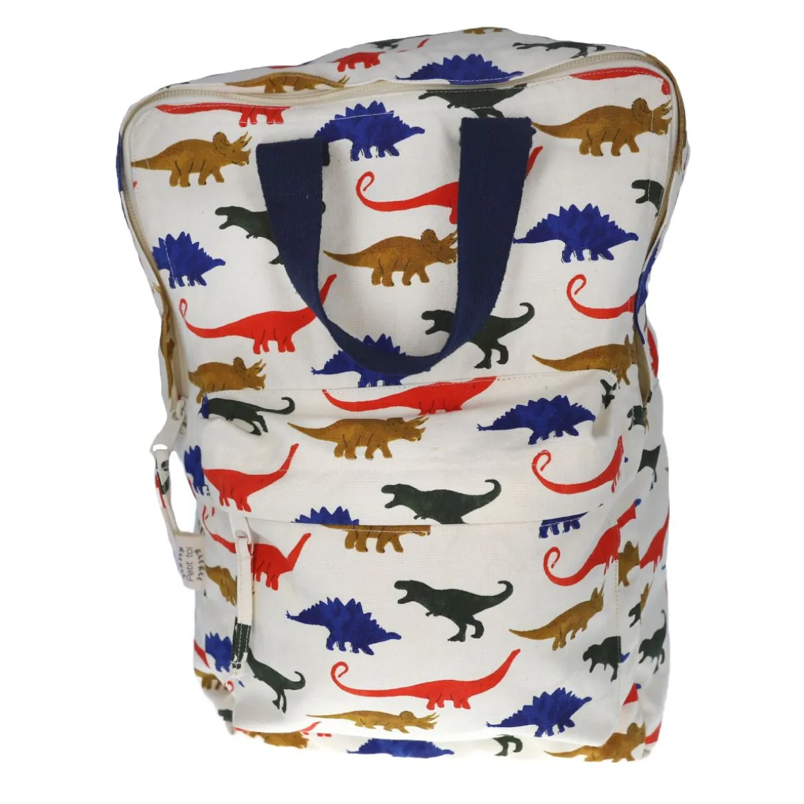 Sac à dos enfant double poignées bleues Dinosaures