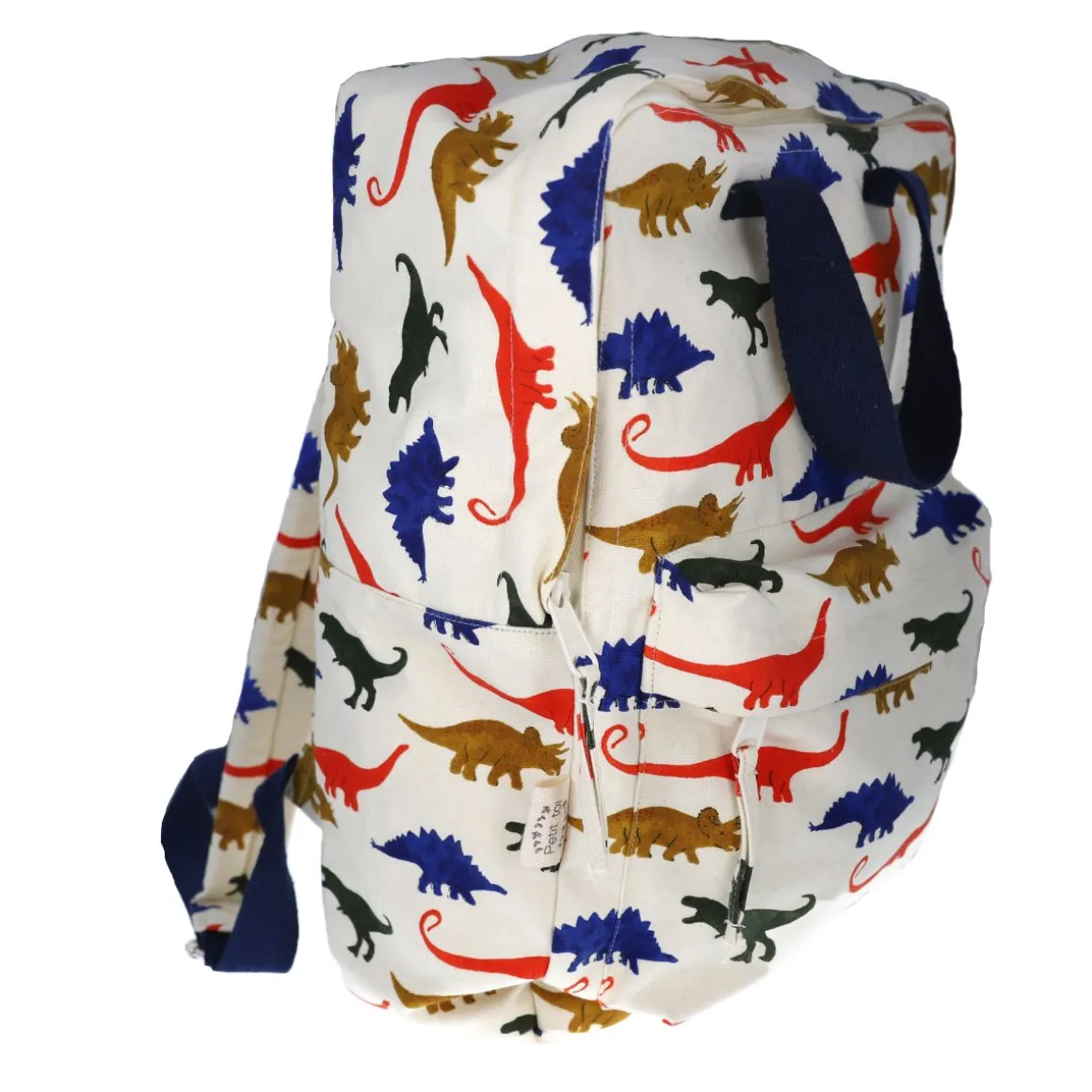 Sac à dos enfant double poignées bleues Dinosaures