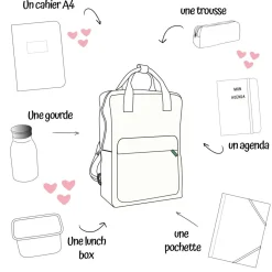 Sac à dos enfant double poignées multicœurs
