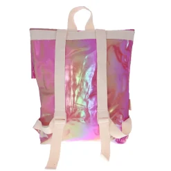 Sac à dos enfant rose à reflets irisés