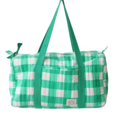 Sac à langer à carreaux verts - Les Inséparables