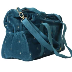 Sac à langer velours bleu