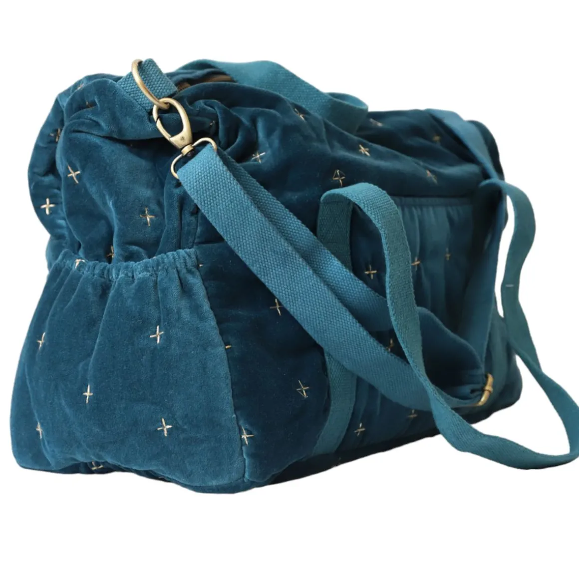 Sac à langer velours bleu