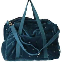 Sac à langer velours bleu