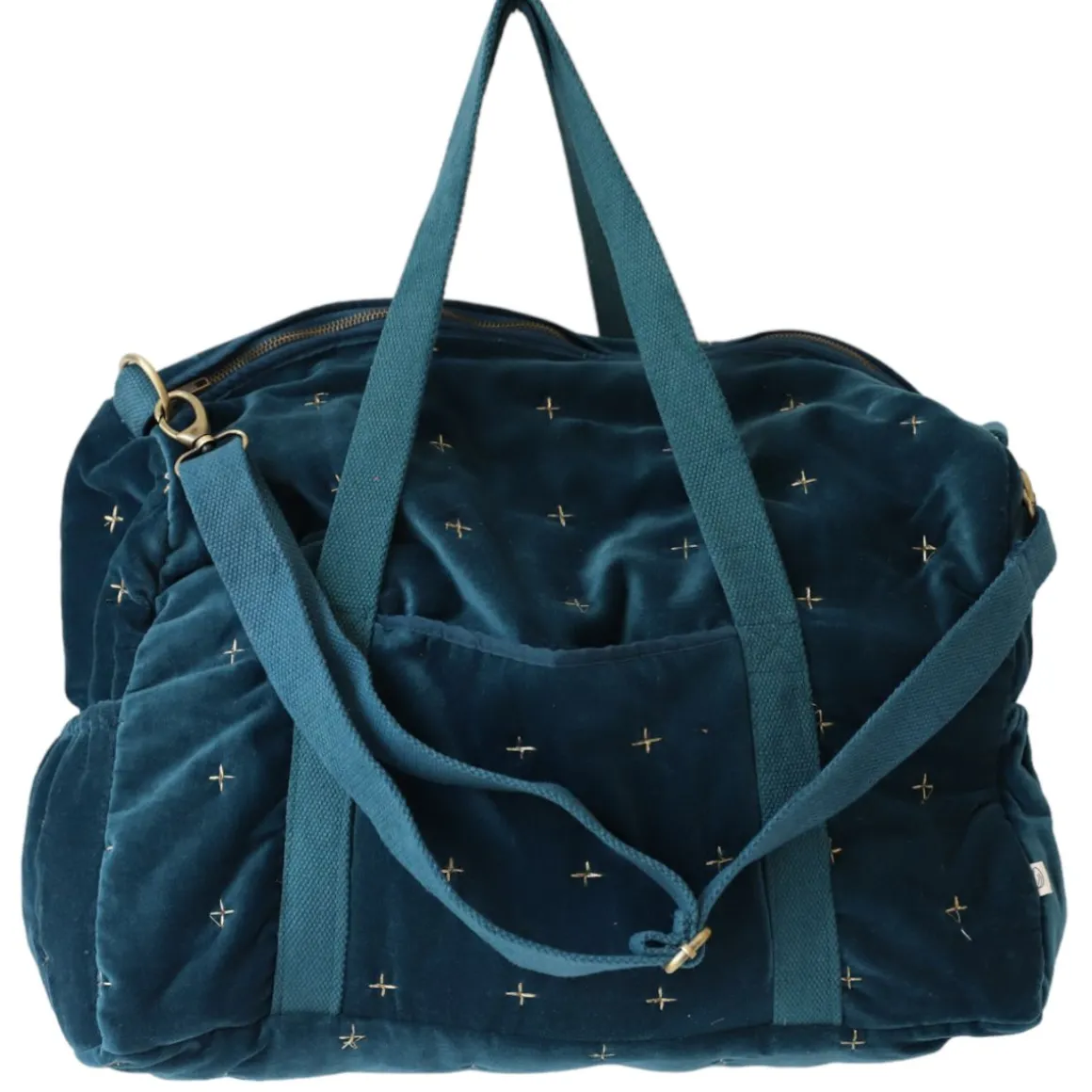 Sac à langer velours bleu