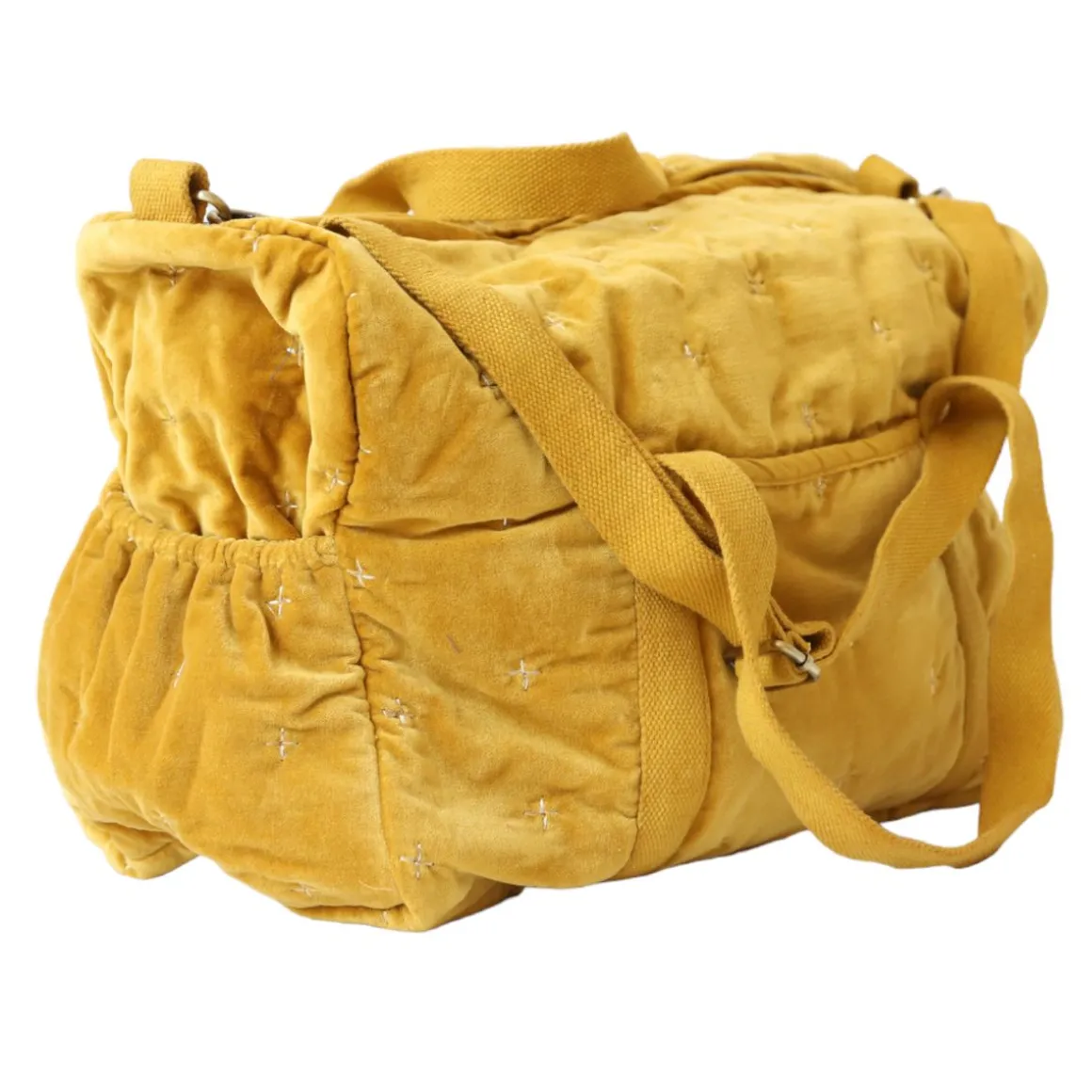 Sac à langer velours moutarde
