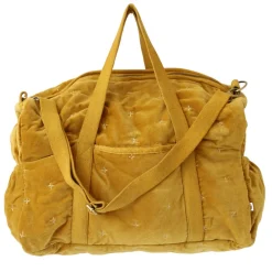 Sac à langer velours moutarde