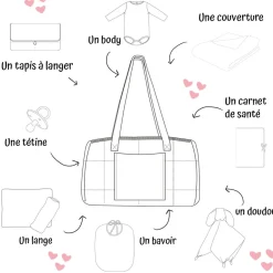 Sac à langer velours terracotta