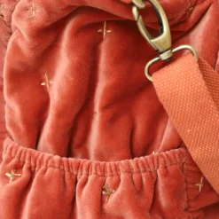 Sac à langer velours terracotta