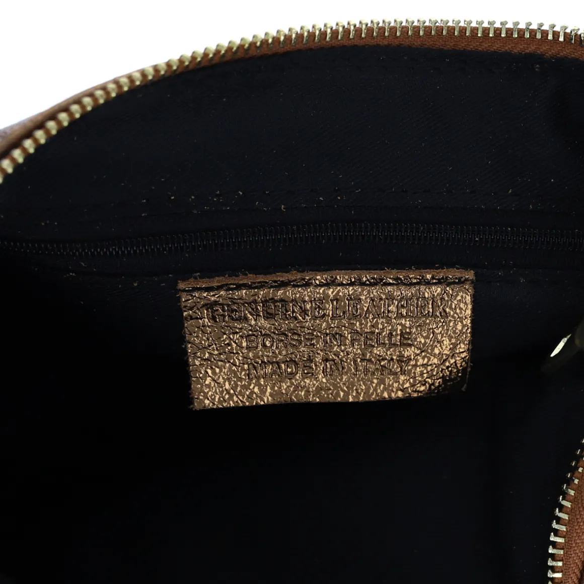Sac à mains à franges cuir bronze