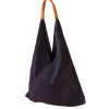 Sac à mains d'épaule cuir souple bleu nuit