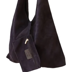 Sac à mains d'épaule cuir souple bleu nuit