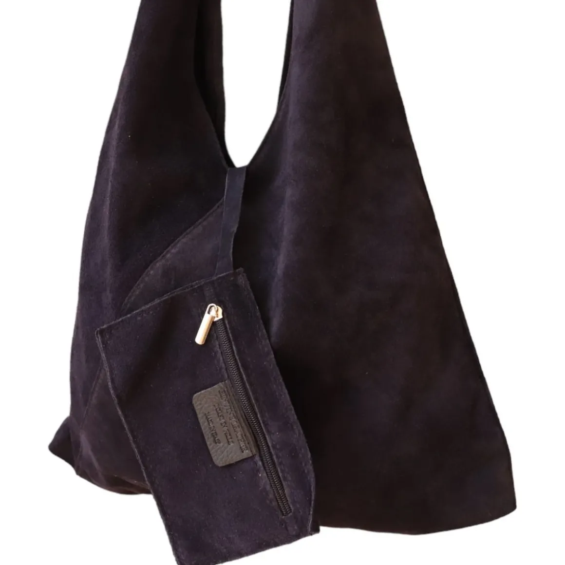 Sac à mains d'épaule cuir souple bleu nuit