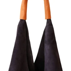 Sac à mains d'épaule cuir souple bleu nuit