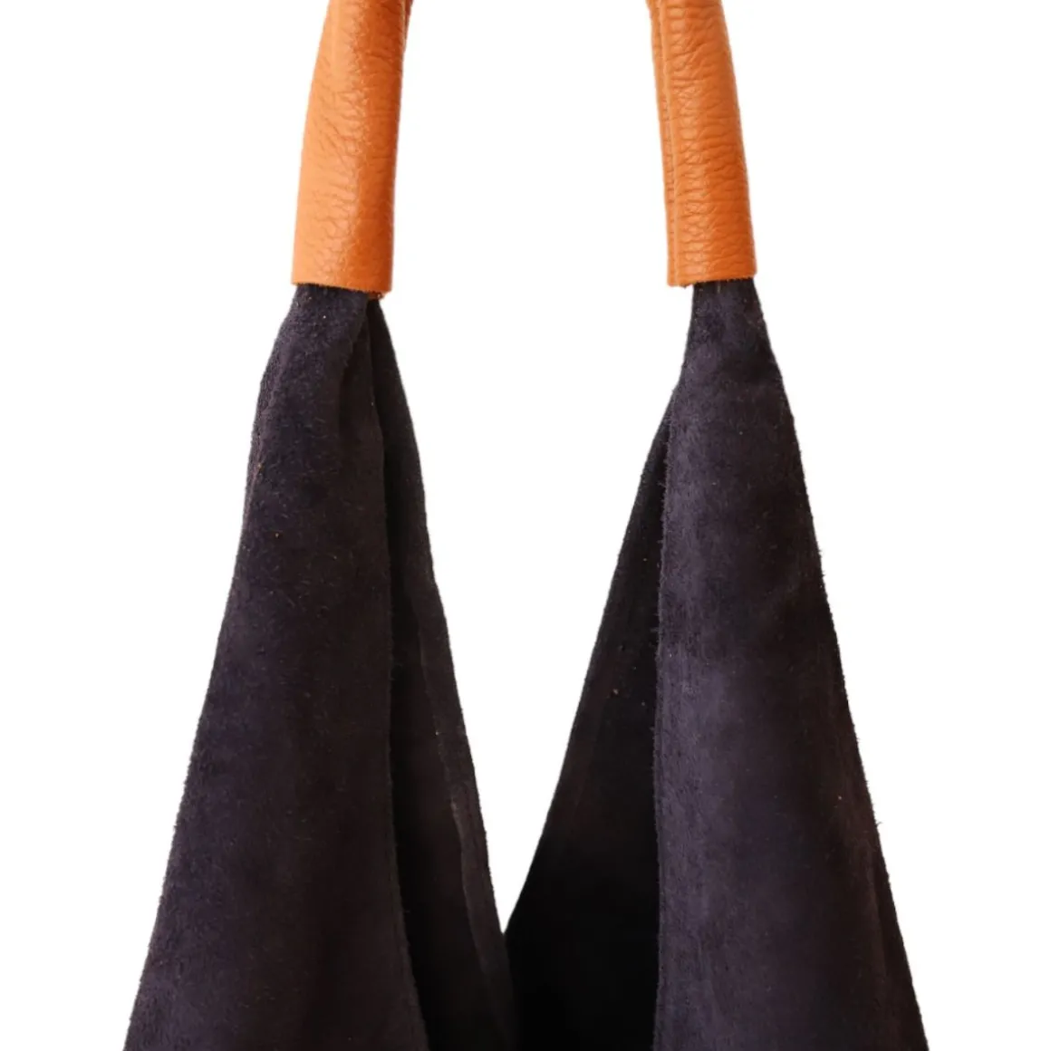 Sac à mains d'épaule cuir souple bleu nuit