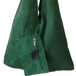 Sac à mains d'épaule cuir souple vert
