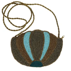 Sac à mains en perles coquillage bronze - Mariage Indien