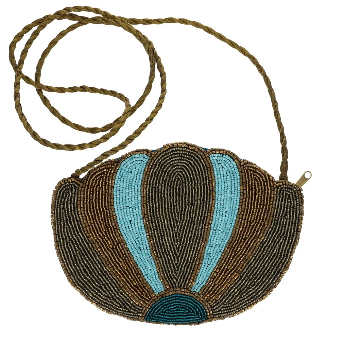 Sac à mains en perles coquillage bronze - Mariage Indien