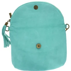 Sac à rabat cuir bleu turquoise