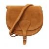 Sac à rabat en cuir camel