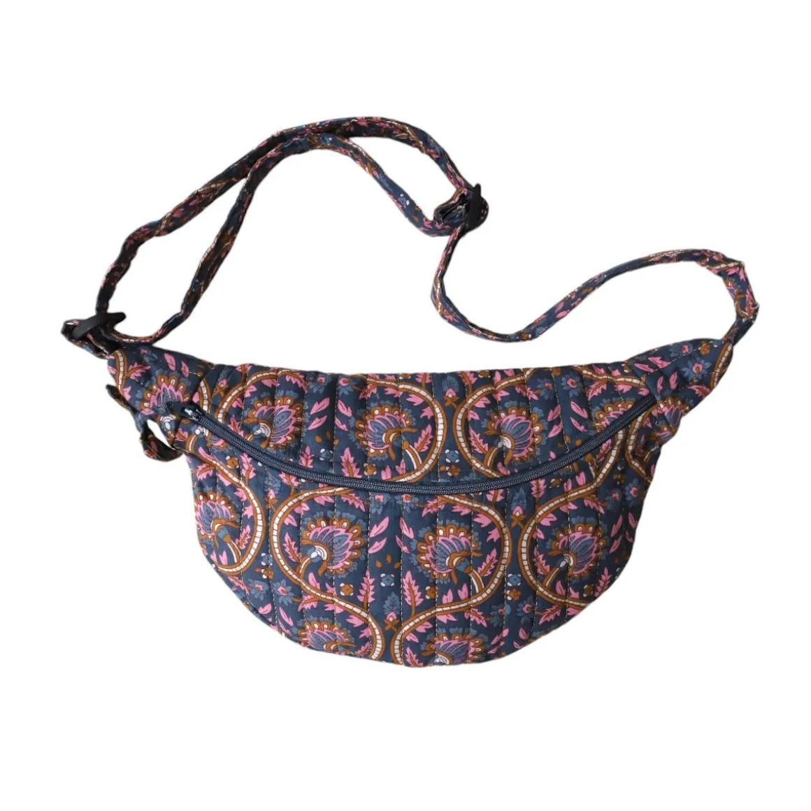 Sac banane block print bleu - Mariage Indien
