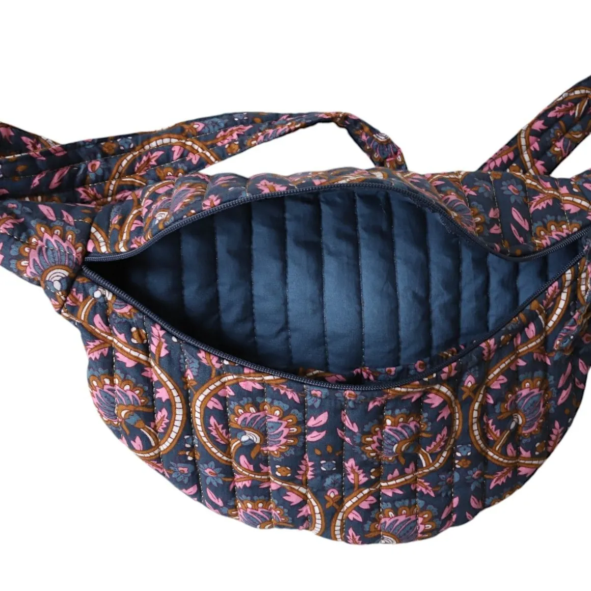 Sac banane block print bleu - Mariage Indien