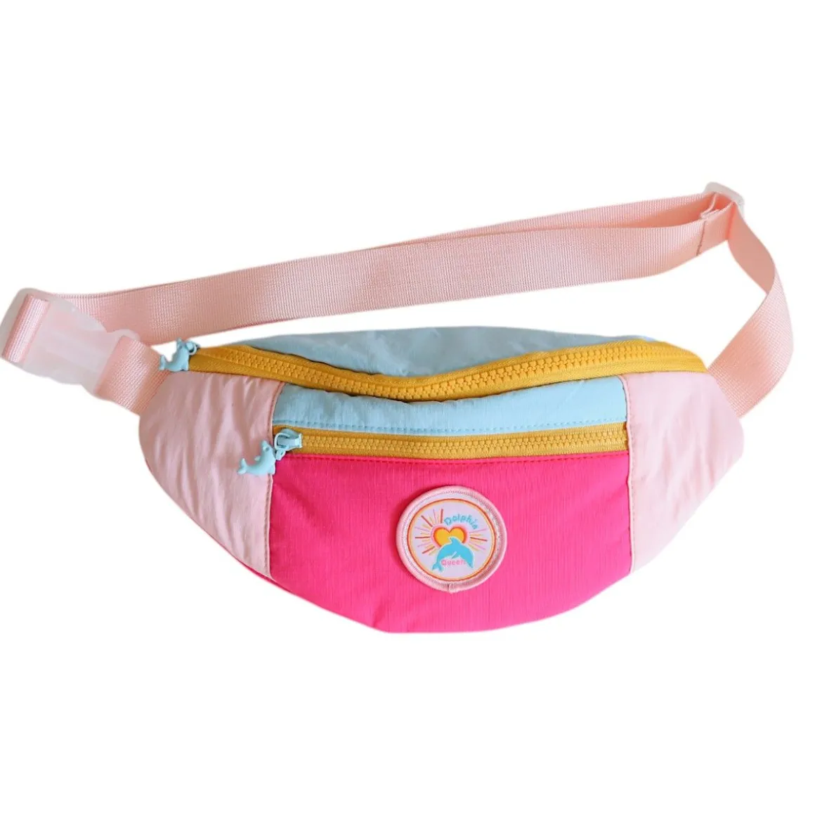 Sac banane femme bleu et rose dauphins - Dolphin Queen